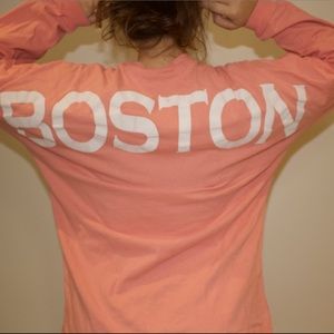 Light Pink Long Sleeve Boston T-Shirt
